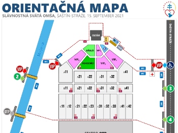 Šaštín - orientačná mapa